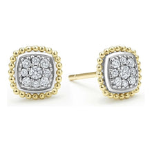 Load image into Gallery viewer, Lagos 18K and Sterling Silver Rittenhouse Diamond Pavé Stud Earrings