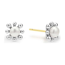Load image into Gallery viewer, Lagos Sterling Silver Luna Fleur Pearl Stud Earrings