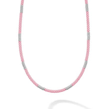 Load image into Gallery viewer, Lagos Pink Caviar 16" Sterling Silver Station Necklace