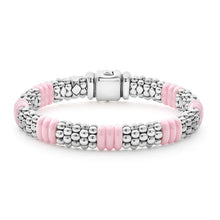 Load image into Gallery viewer, Lagos Sterling Silver Pink Caviar Ceramic Station Bracelet