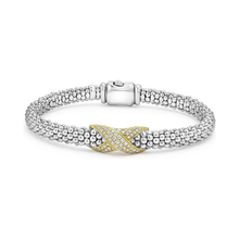 Load image into Gallery viewer, Lagos 18K and Sterling Silver Embrace Small Diamond Bracelet