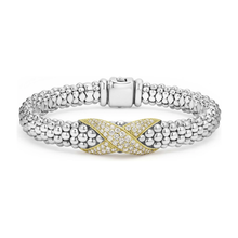 Load image into Gallery viewer, Lagos 18K and Sterling Silver Embrace Large Diamond Bracelet