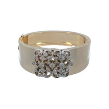 Load image into Gallery viewer, Estate 14K Two-Tone Vintage Style Bangle Bracelet