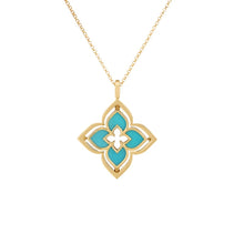 Load image into Gallery viewer, Roberto Coin 18K Gold Venetian Princess Reversible Diamond & Turquoise Necklace