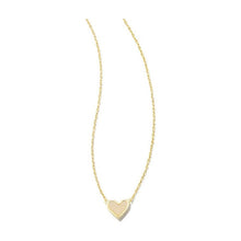 Load image into Gallery viewer, Kendra Scott Ari Heart Gold Necklace in Iridescent Drusy
