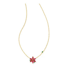 Load image into Gallery viewer, Kendra Scott Gold Poinsettia Necklace in Colored Crystal