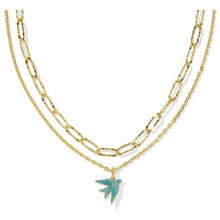 Load image into Gallery viewer, Kendra Scott Melody Bird Multi Strand Necklace in Teal Crystal