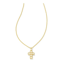 Load image into Gallery viewer, Kendra Scott White Pearl Cross Pendant Necklace