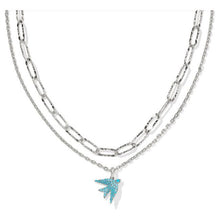 Load image into Gallery viewer, Kendra Scott Melody Bird Multi Strand Necklace in Teal Crystal