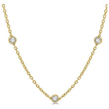 Load image into Gallery viewer, 14K Yellow Gold Bezel 1cttw Diamond Station Necklace