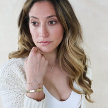 Load image into Gallery viewer, Ella Stein 14k Yellow Gold Plated "Sky is the Limit" Diamond Cuff Bracelet