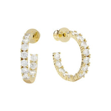 Load image into Gallery viewer, Heiress 1" Hoops in White Diamondettes