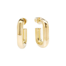 Load image into Gallery viewer, Lil Frankie Gold Chain Huggies