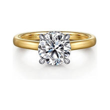 Load image into Gallery viewer, Gabriel " Sandi" 14K White-Yellow Gold Solitaire Diamond Collar Engagement Ring
