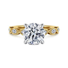 Load image into Gallery viewer, Gabriel " Claudia" 14K White-Yellow Gold Engagement Ring