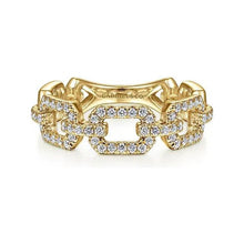 Load image into Gallery viewer, Gabriel 14K Yellow Gold Pave Diamond Link Ring