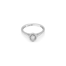 Load image into Gallery viewer, 14k White Gold Miracle Mark Oval Halo Engagement Ring