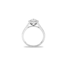 Load image into Gallery viewer, 14k White Gold Miracle Mark Oval Halo Engagement Ring