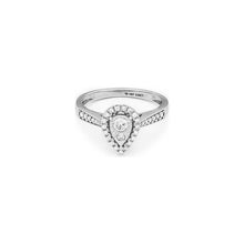 Load image into Gallery viewer, 14k White Gold Miracle Mark Pear Halo Engagement Ring