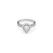 Load image into Gallery viewer, 14k White Gold Miracle Mark Pear Halo Engagement Ring