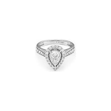 Load image into Gallery viewer, 14k White Gold Miracle Mark Pear Halo Engagement Ring