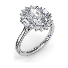 Load image into Gallery viewer, Fana 14K White Gold Diamond Modern Halo Engagement Ring