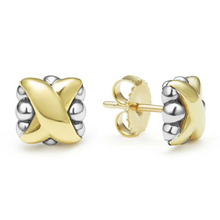 Load image into Gallery viewer, Lagos 18K and Sterling Silver Embrace X Stud Earrings