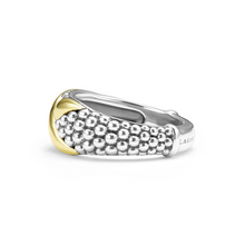 Load image into Gallery viewer, Lagos Sterling Silver & 18K Yellow Gold Embrace X Caviar Ring