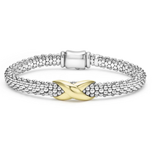 Load image into Gallery viewer, Lagos 18k Gold & Sterling Silver Embrace X Station Bracelet