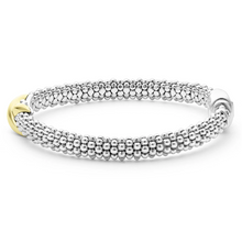 Load image into Gallery viewer, Lagos 18k Gold & Sterling Silver Embrace X Station Bracelet