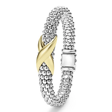 Load image into Gallery viewer, Lagos 18k Gold & Sterling Silver Embrace Wide X Station Bracelet