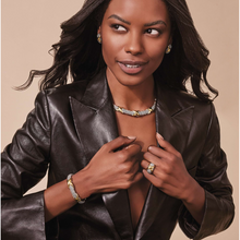 Load image into Gallery viewer, Lagos 18K & Sterling Silver Embrace X Station Huggie Earrings