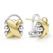 Load image into Gallery viewer, Lagos 18K and Sterling Silver Embrace X Station Omega Earrings