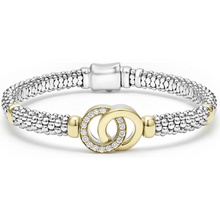 Load image into Gallery viewer, Lagos 18k Gold & Sterling Silver Interlocking Diamond Bracelet