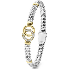 Load image into Gallery viewer, Lagos 18k Gold & Sterling Silver Interlocking Diamond Bracelet