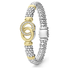 Load image into Gallery viewer, Lagos 18k Gold & Sterling Silver Interlocking Diamond Bracelet
