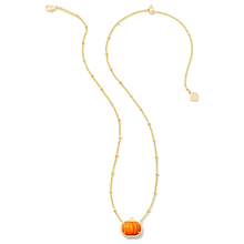 Load image into Gallery viewer, Kendra Scott Gold Pumpkin Necklace in Orange Mother of Pearl