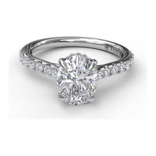 Load image into Gallery viewer, Fana 14K White Gold and Diamond Oval Engagement Ring