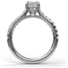 Load image into Gallery viewer, Fana 14K White Gold and Diamond Oval Engagement Ring