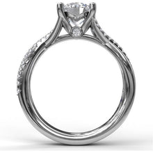 Load image into Gallery viewer, Fana 14K White Gold and Diamond Alternating Twist Band Engagement Ring