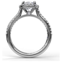 Load image into Gallery viewer, Fana 14K White Gold and Diamond Classic Round Halo Engagement Ring