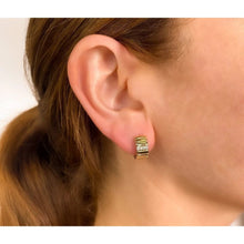 Load image into Gallery viewer, 14K Yellow Gold Diamond Bar Huggie Earrings