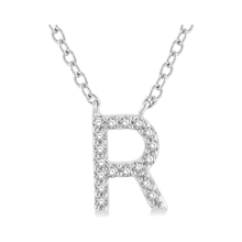 Load image into Gallery viewer, 10K White Gold Diamond Initial Necklace