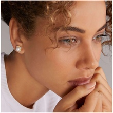 Load image into Gallery viewer, Lagos Sterling Silver & 18K Gold Luna Lux Pearl & Diamond Stud Earrings