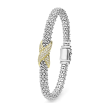 Load image into Gallery viewer, Lagos 18K and Sterling Silver Embrace Small Diamond Bracelet