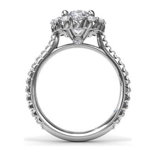 Load image into Gallery viewer, Fana 14K White Gold Diamond Floral Oval Halo Engagement Ring
