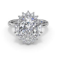 Load image into Gallery viewer, Fana 14K White Gold Diamond Modern Halo Engagement Ring