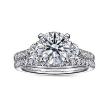 Load image into Gallery viewer, Gabriel 14K White Gold "Moon" Three Stone Diamond Engagement Ring