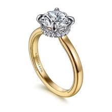Load image into Gallery viewer, Gabriel " Sandi" 14K White-Yellow Gold Solitaire Diamond Collar Engagement Ring