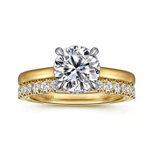 Load image into Gallery viewer, Gabriel " Sandi" 14K White-Yellow Gold Solitaire Diamond Collar Engagement Ring